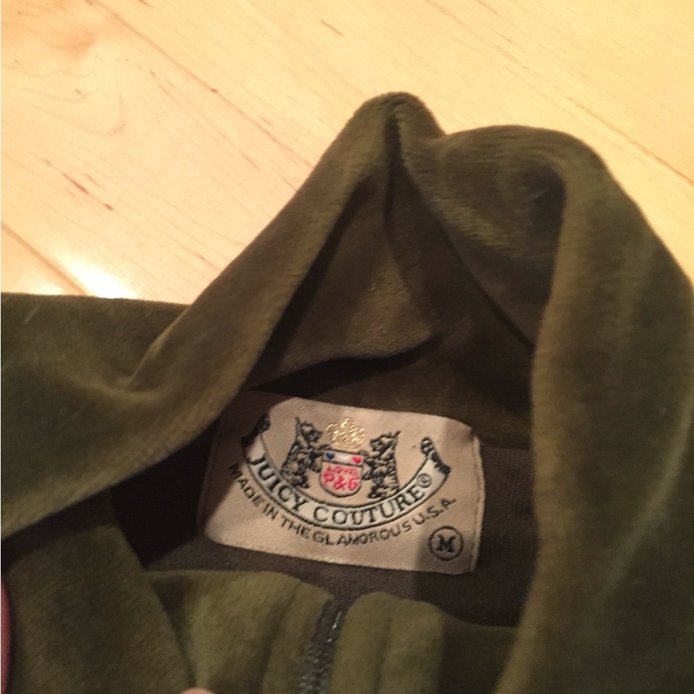 olive green vintage Juicy Couture velour zip-up jacket - Picture 3 of 4